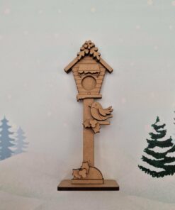 Robin Birdhouse Christmas on a base