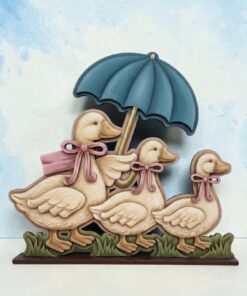 Row of geese on base