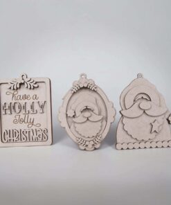 Santa Frame trio standing ornaments