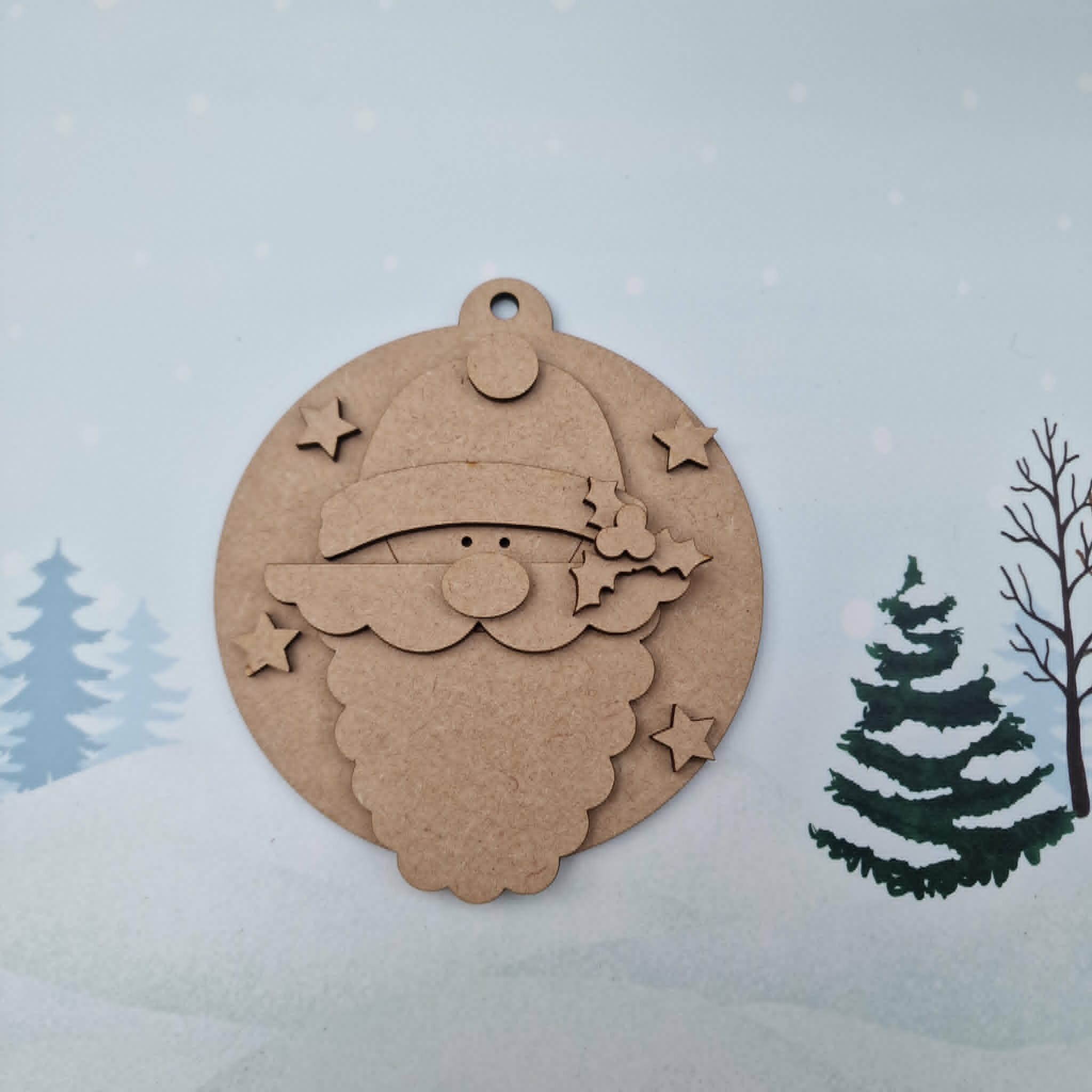 Santa Straight Moustache 18cm round