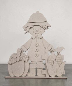 Scarecrow Pumpkin Fence large plaque