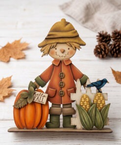 Scarecrow Pumpkin Fence large plaque
