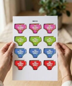 UV DTF – SHE 013 sheet of Grumpy Pants