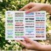 UV DTF – SHE 016 sheet of Swearys for 8cm reg keyrings