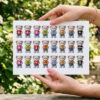 UV DTF – SHE 017 sheet of mixed keyring teddys