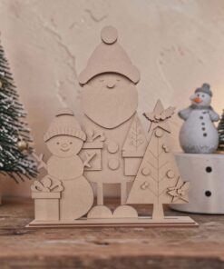 Snowman Santa and Tree on a base
