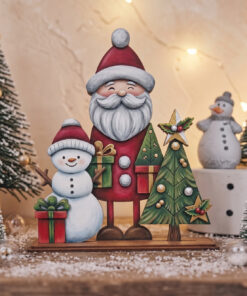 Snowman Santa and Tree on a base