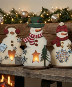 Snowman Tealight holder, 3 in the set