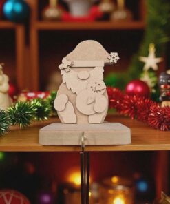 Stocking holder - Gnome holding snowman