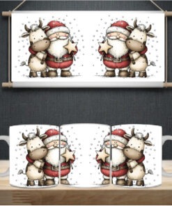 Sublimation sheet - Mug wrap 11oz - 065 Santa & Reindeer