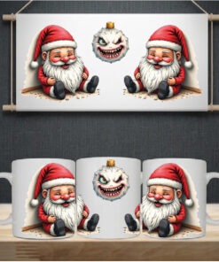 Sublimation sheet - Mug wrap 11oz - 069 scary Santa