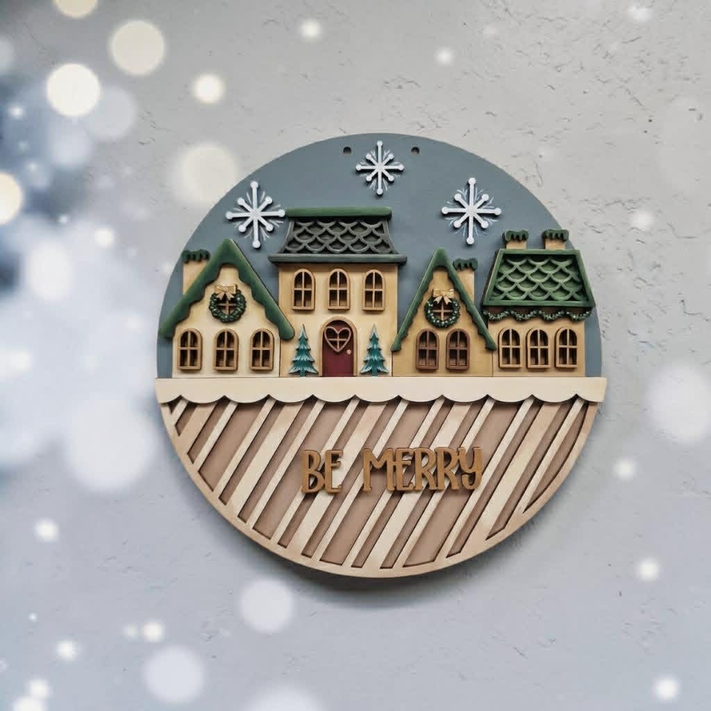Gingerbread Village 23cm plaque
