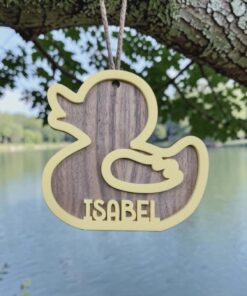 Duck bauble with layered edge and name