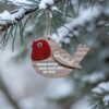 Simple Robin bauble with red glitter chest