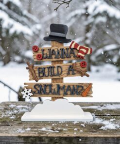 Wanna build a snowman signpost