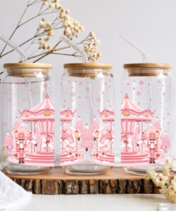 UV DTF – WRP 126- Libbey wrap pink Christmas