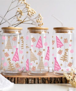 UV DTF – WRP 149 - Libbey wrap Pink trees