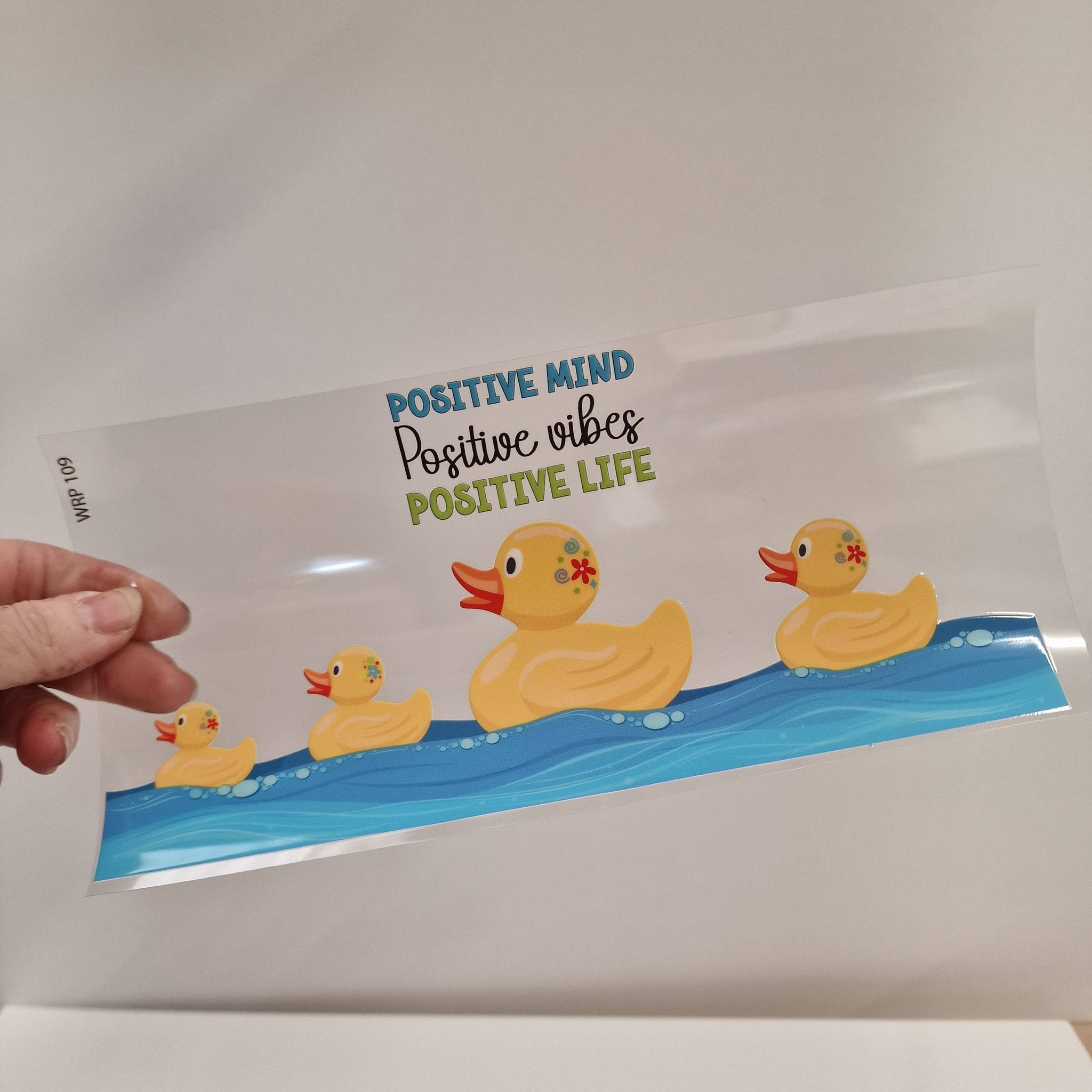 UV DTF – WRP 109 - Libbey wrap Duck postitive mind - Image 2