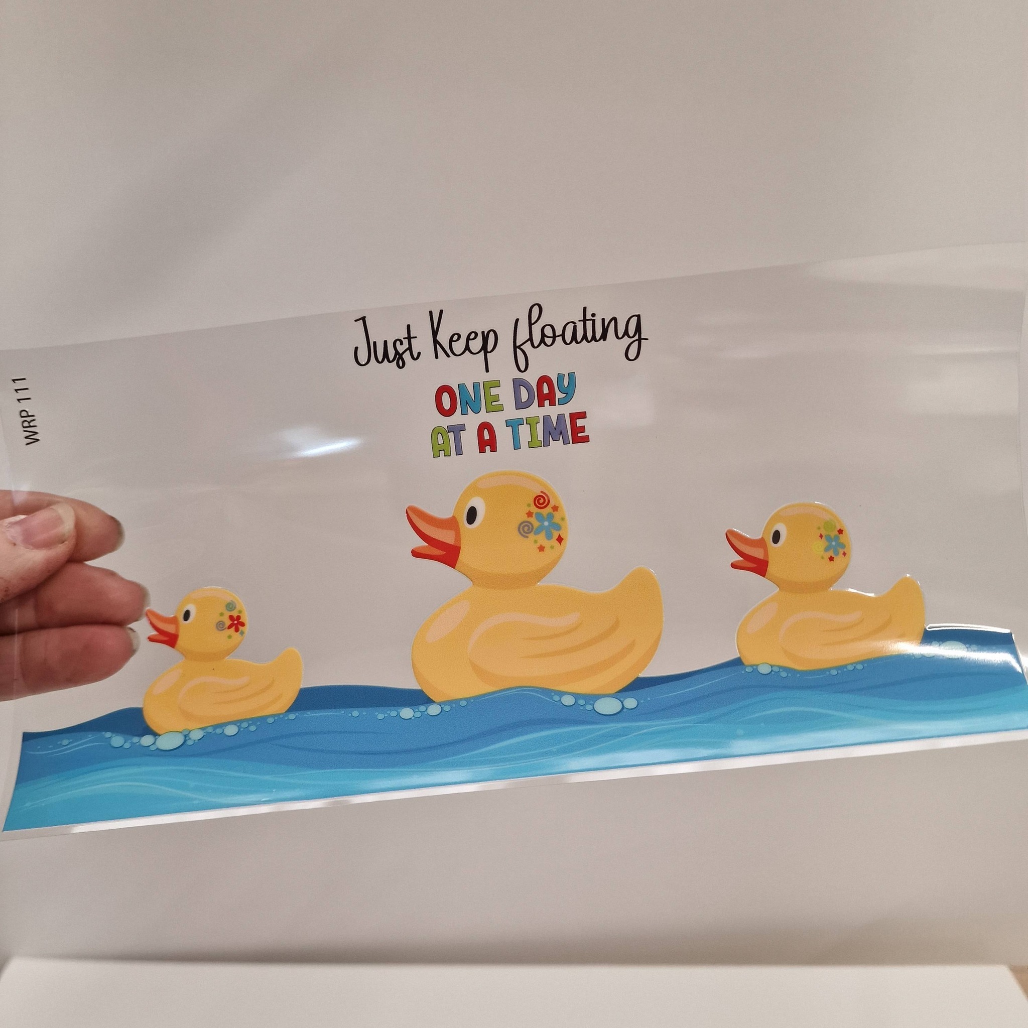 UV DTF – WRP 111 - Libbey wrap Duck just keep floating - Image 2