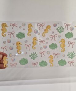UV DTF – WRP 124- Libbey wrap seahorse bow
