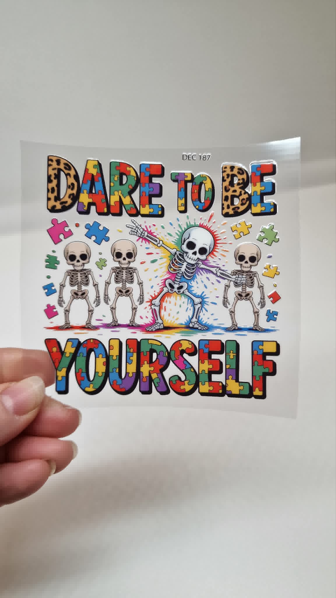 UV DTF – DEC 187 10cm decal for Libbey - skeleton - Image 2