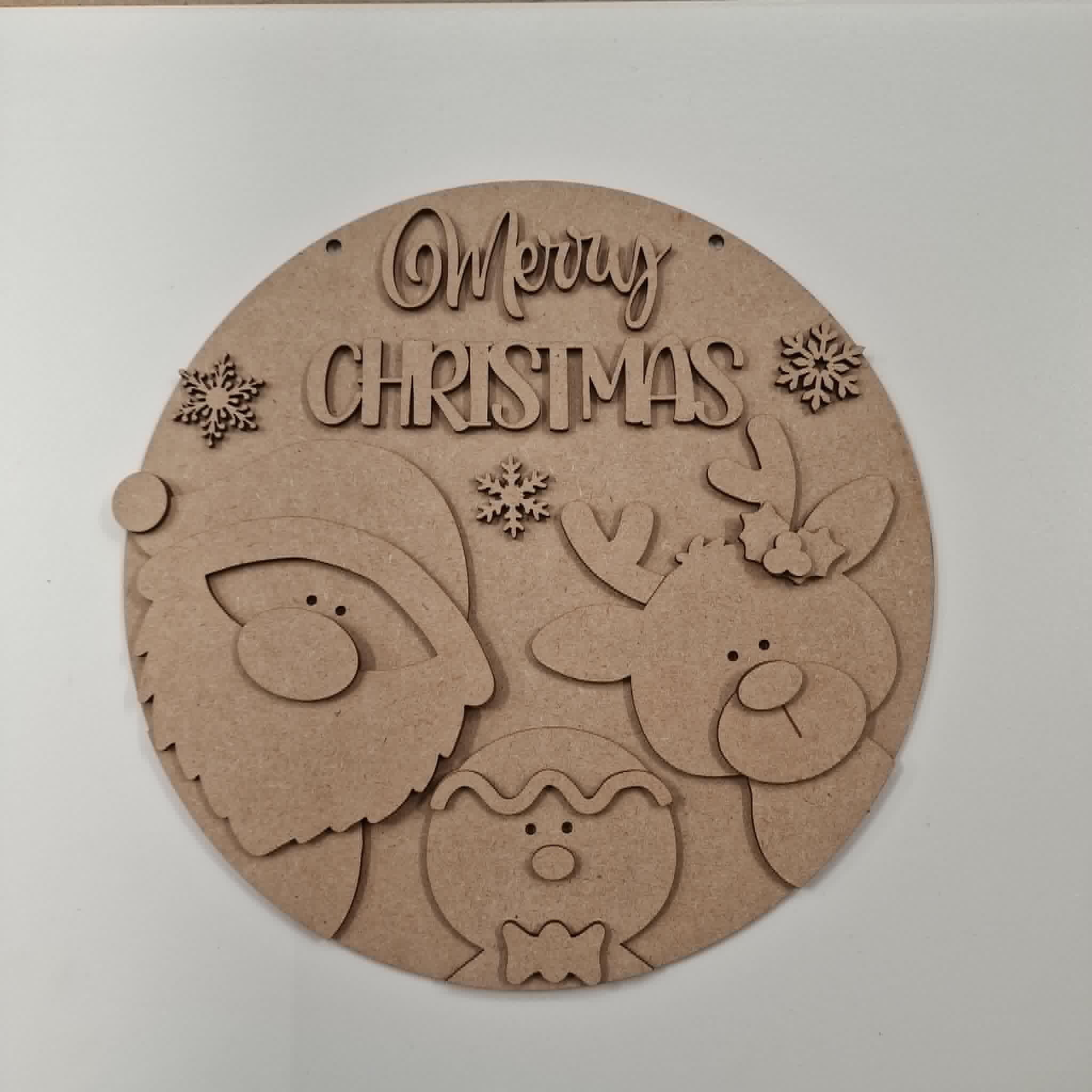 Merry Santa Ginger Deer 28cm round - Image 2