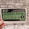 Stickers - Dickhead rating 13cm