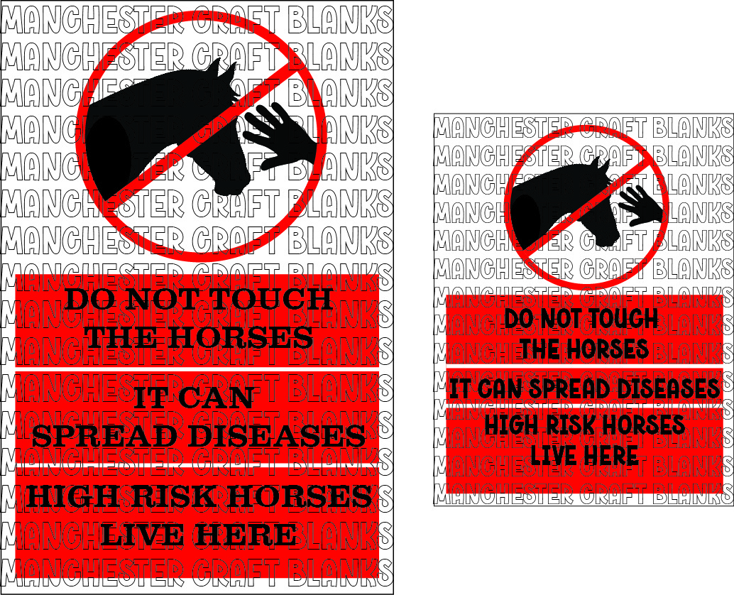 Equestrian warning caution sign banners- Do not touch the horses. High risk horse - Image 3