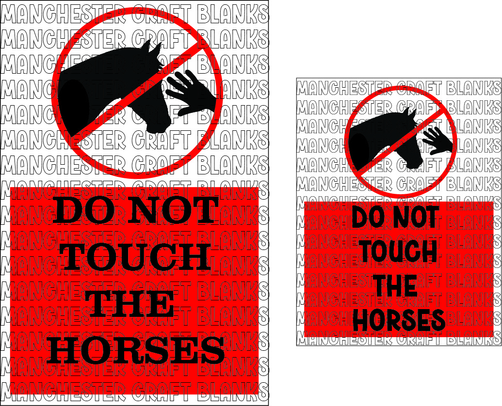 Equestrian warning caution sign banners- Do not touch the horses - Image 3