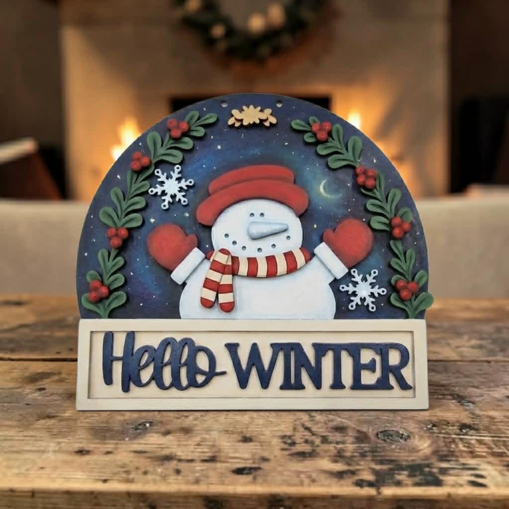 Hello winter snowman 28cm