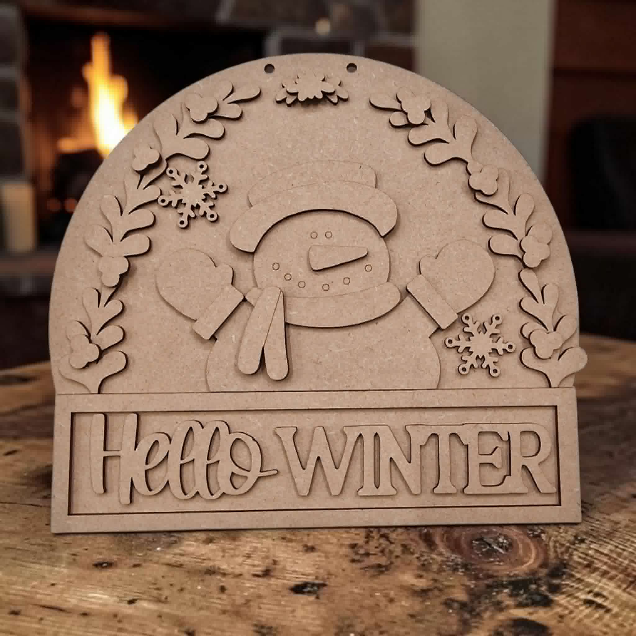 Hello winter snowman arch top 28cm - Image 2