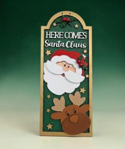 Here comes Santa Claus tall frame