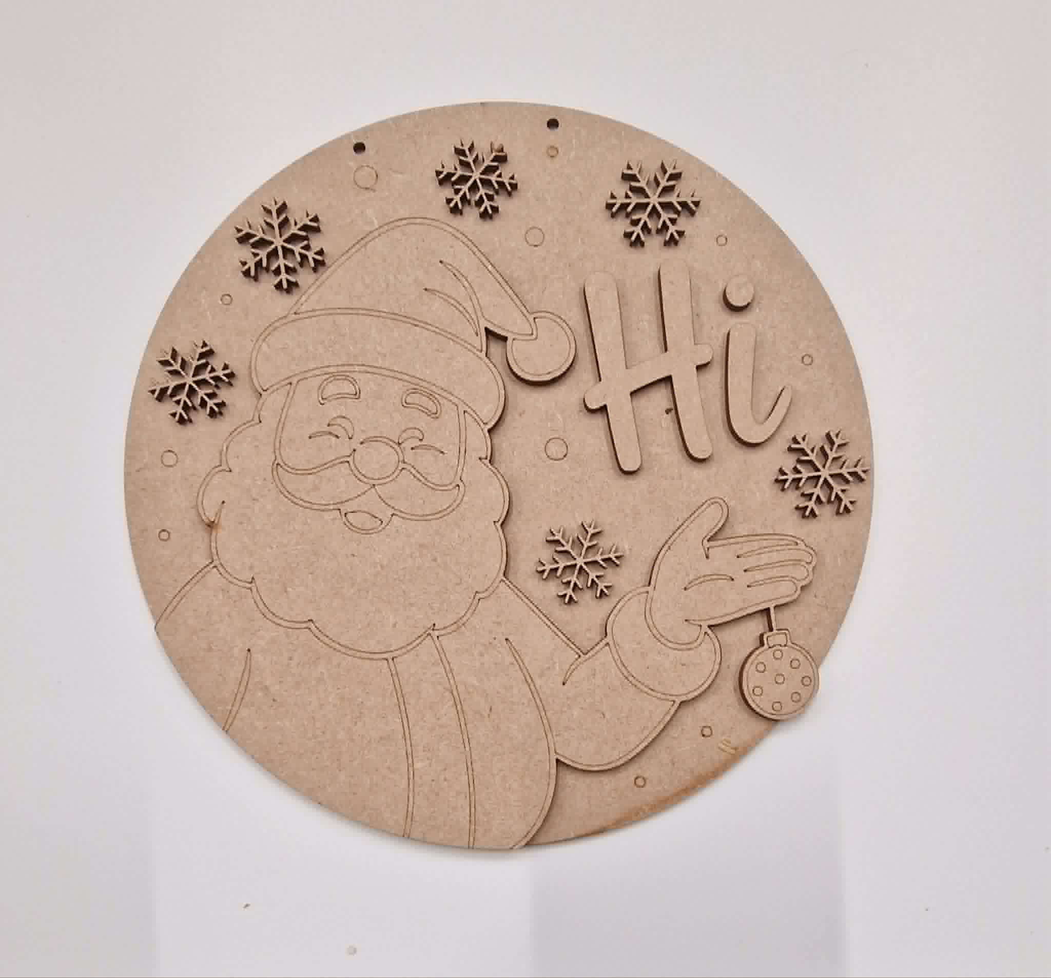 Hi Santa holding bauble 23cm
