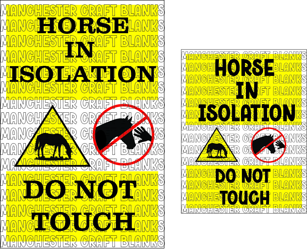 Equestrian warning caution sign banners- Horse in isolation. Do not touch - Image 3