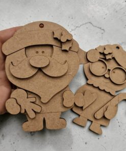 Alternative view of Mini Mr and Mrs Claus baubles