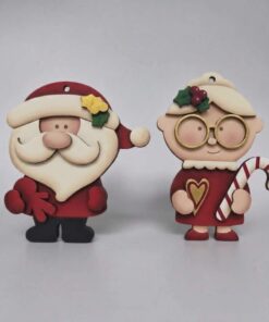Mini Mr and Mrs Claus baubles
