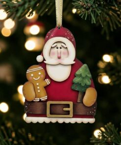 Prim Santa with Gingerbread and tree bauble