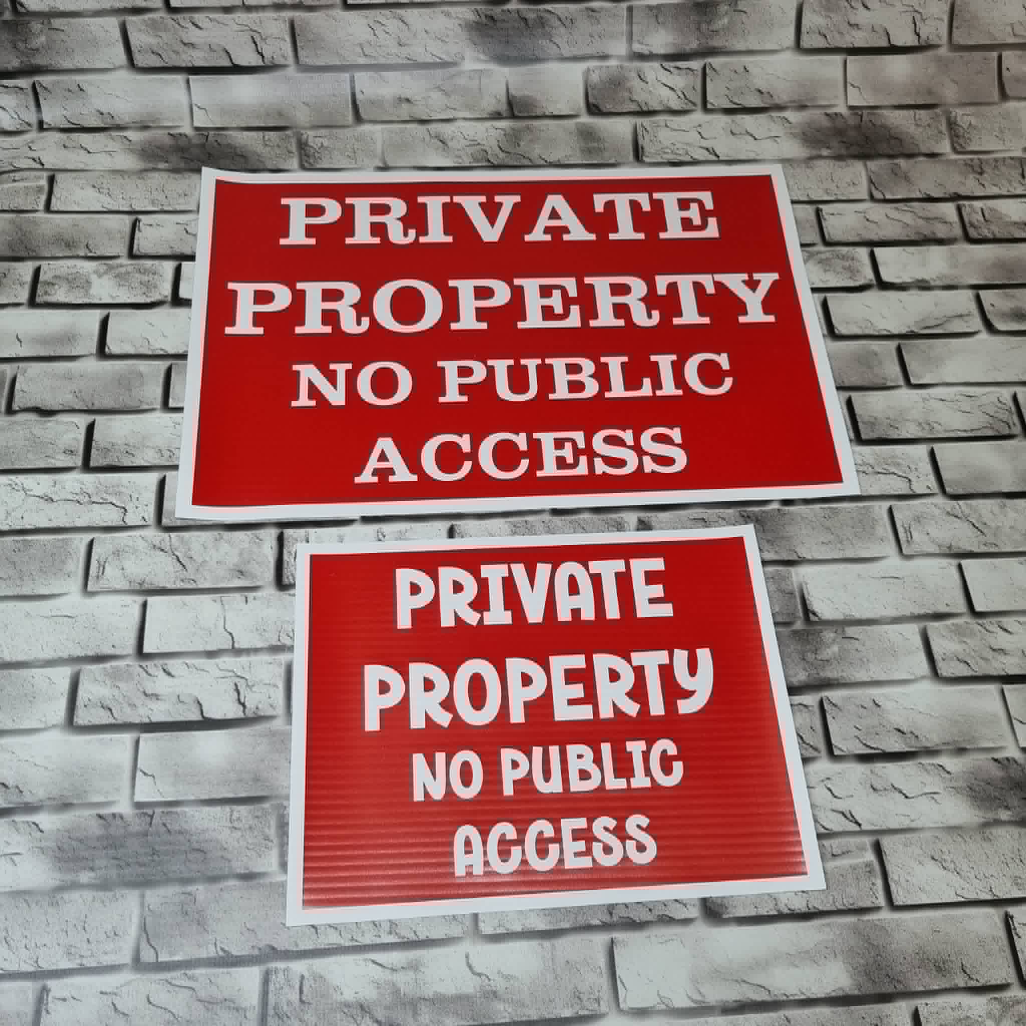 Equestrian warning caution sign banners- Private property. No public access