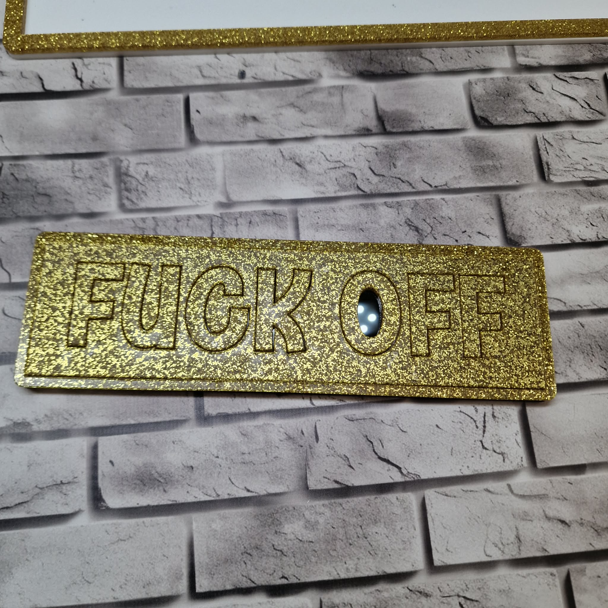 Rectangle plaque with front edge and text - Image 4