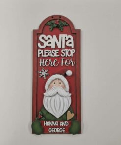 Santa Stop Here Tall Arch Personalised Frame - Image 3