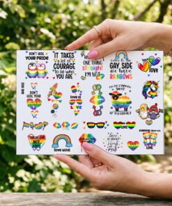UV DTF – SHE 022 sheet of mixed Pride for keyrings