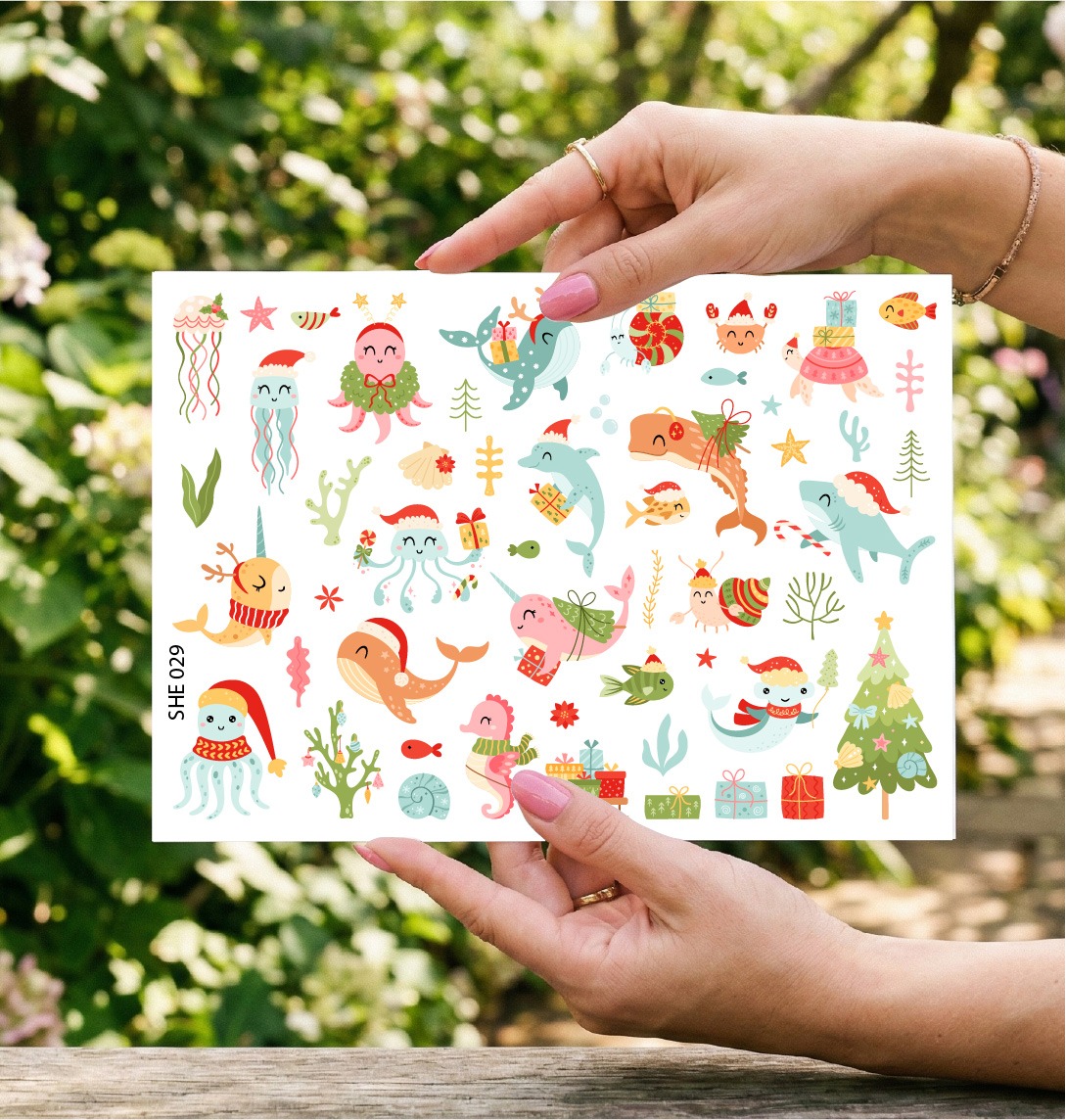 UV DTF – SHE 029 sheet of festive ocean