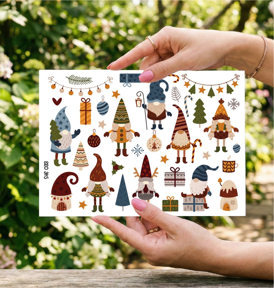 UV DTF – SHE 033 sheet of gnomes