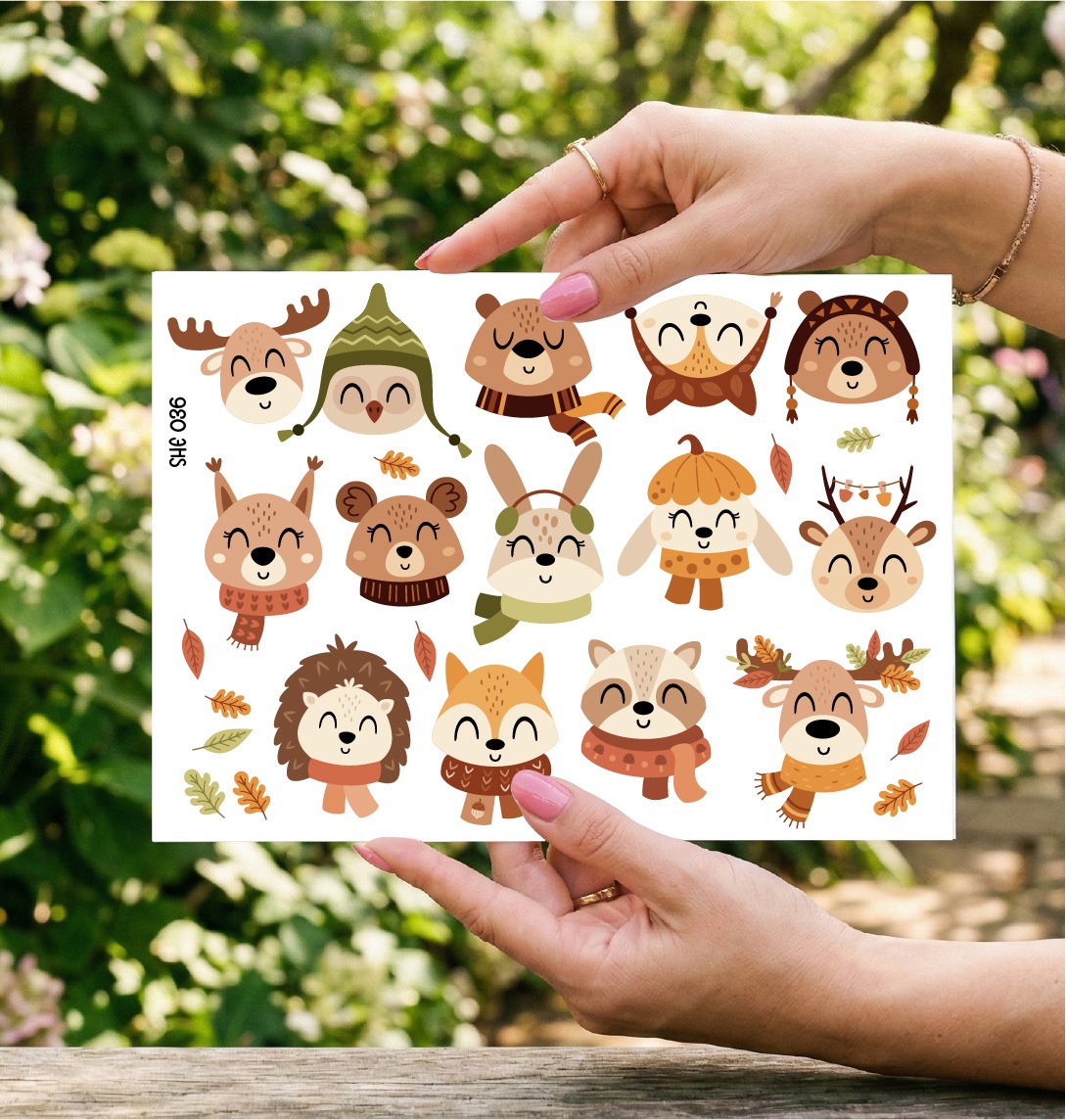 UV DTF – SHE 036 sheet of woodland heads