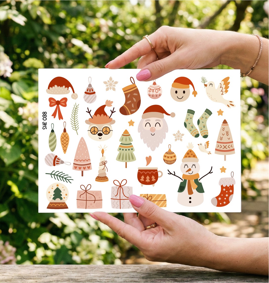 UV DTF – SHE 038 sheet of retro christmas