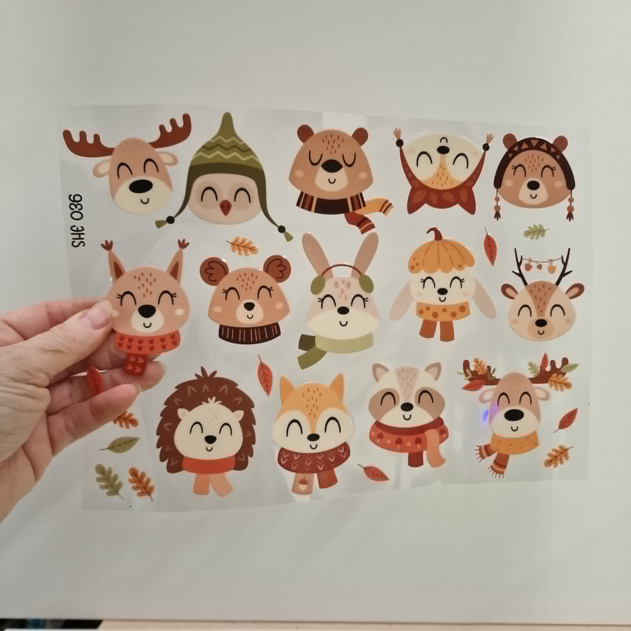 UV DTF – SHE 036 sheet of woodland heads - Image 2