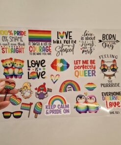 Alternative view of UV DTF – SHE 021 sheet of mixed Pride decals