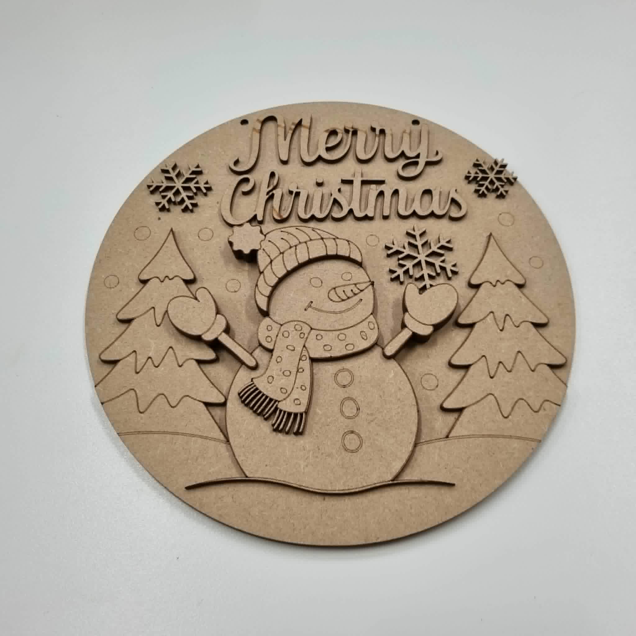 Snowman in forest 23cm round - Image 2