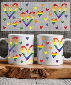 Sublimation sheet - Mug wrap 11oz - 073 Pride hearts