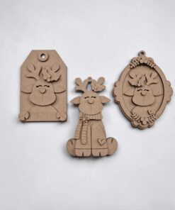 Alternative view of Reindeer trio frame baubles